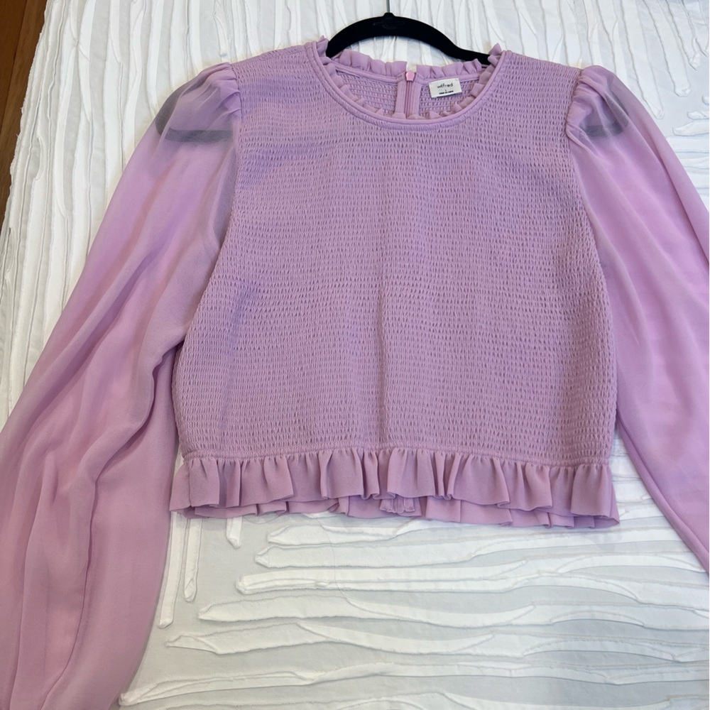 Wilfred Lilac Sheer Sleeve Blouse